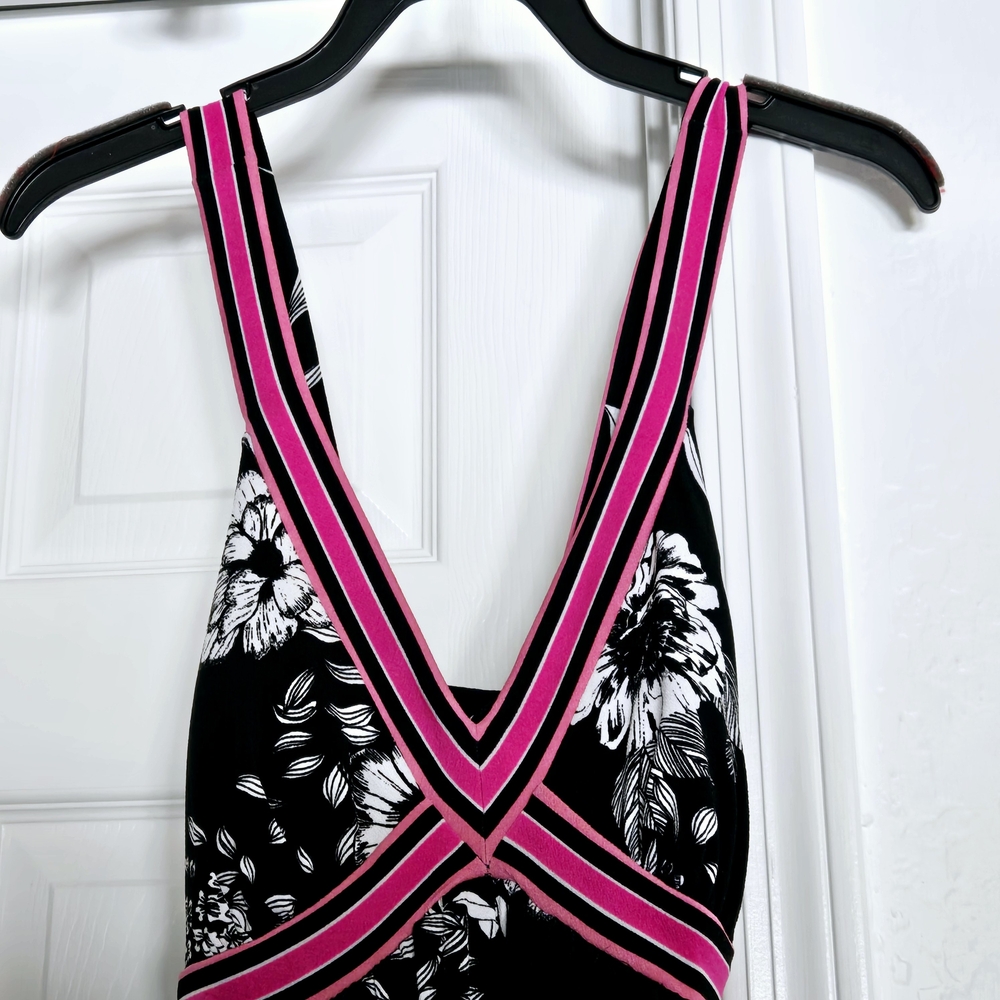 I.N.C Black and Pink Floral Sun Dress